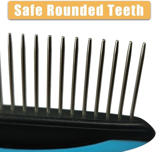 Kopal Metal Combs for Dogs and Cats, Pet Steel Brusher for Removing Tangles & Knots, Professional Grooming Tools - 3 Pack