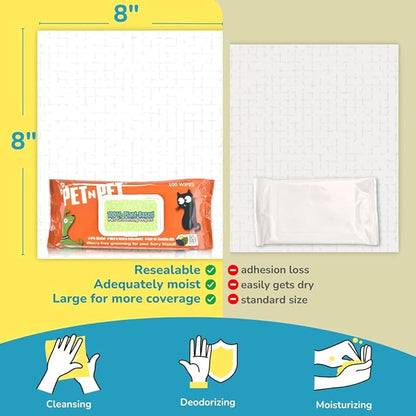 Pet N Pet 720 Counts, Unscented Dog Poop Bags Rolls, 38% Plant Based & 62% PE + 100% Plant Based Dog Wipes for Paws and Butt, 100 Counts Dog Pet Wipes, 8" x 8" Hypoallergenic Unscented Wipes
