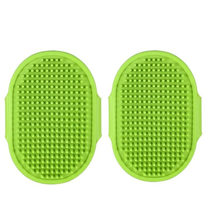 Dog Bath Brush. Dog Washing Brush.2 Sets Short Haired and Long Haired Dog and Cat Bath Brushes (Green)