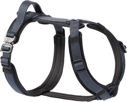 PawsPassion Dog Harness for X-Large Dogs, No Pull Dog Harness Easy Walk with Metal Hardware, Ergonomic Y-Shaped Design, Soft Padding, Padded Handle, Durable High-Tensile Nylon (Nightfall, XL)