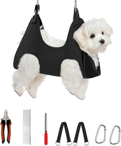 Supet Cat Grooming Hammock Harness for Cats Dogs, Relaxation Pet Grooming Hammock Restraint Dog & Small Animal Leashes Sling for Grooming Dog Grooming Helper