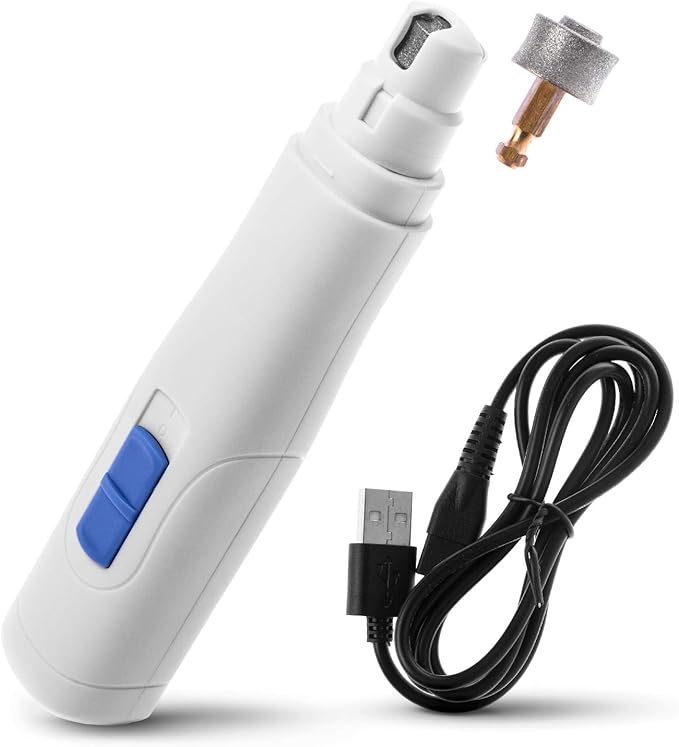 Home Zone Pet Electric Grinder Nail Trimmer, White