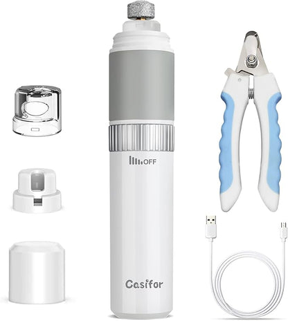 Dog Nail Grinder and Clippers Quiet with 10h Working Time Professional Pet Nail Trimmer Stepless Speed Regulation Pet Nail Grinder Electric Nail File for Large Medium Small Dogs and Cats…
