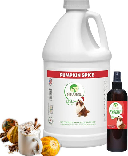 Showseason Pumpkin Spice Holiday Dog Cologne 64 oz. REFILL with Empty 12.5 oz. Bottle | Long Lasting Spray | Dog Perfume | Made In The USA