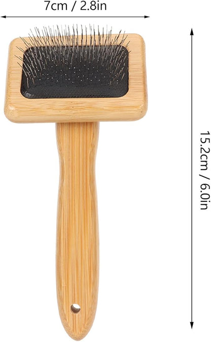 Fockety Sheepskin Wool Brush, Macrame Slicker Comb Pet Slicker Brush with Wood Handle, Removing Shedding and Dirt, All Hair Types, Cats, Dogs, Fabric Care Enthusiasts, All Ages