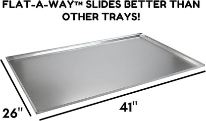 Red Hound Auto Metal Replacement Tray for Dog Crate 41 x 26 x 1 Inches Flat-A-Way Heavy Duty Galvanized Steel Chew Proof Kennel Cage Pan Leakproof Liner Compatible with Midwest iCrate, New World More