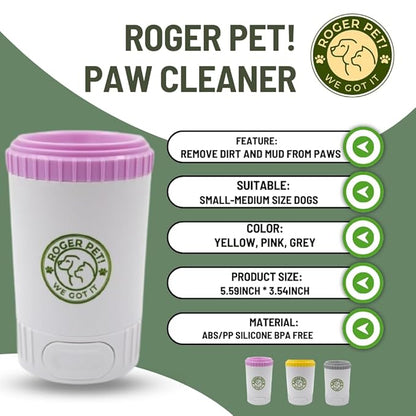 Paw Cleaner, Pet Paw Cleaner, Ideal Paw Cleaner for Dogs - Suitable for Small and Medium Dogs & Cats. Perfect Solution for Muddy Buddy Dog Cleanliness. Salt and snow remover