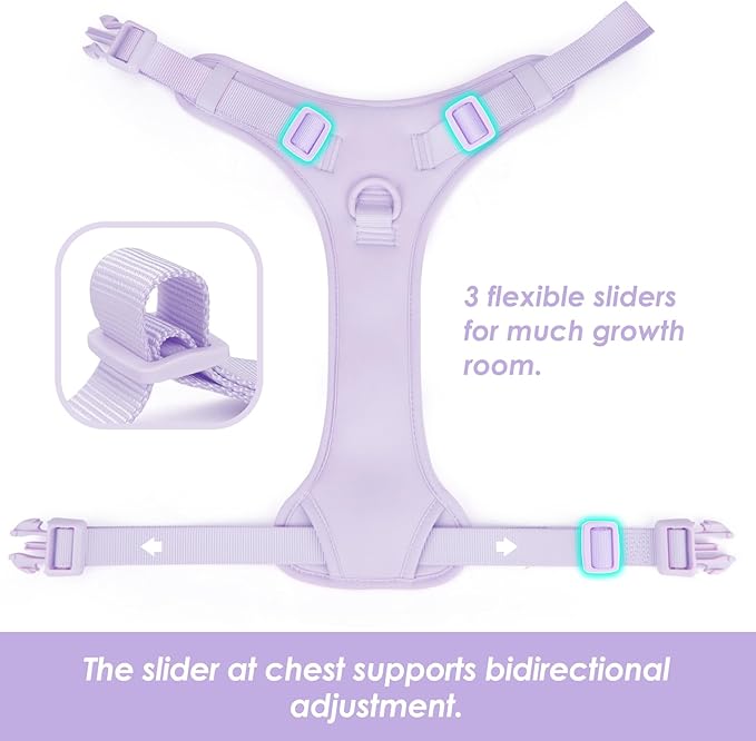 No Pull Dog Harness, Puppy Vest with Front Clip for Small Medium Large Sized Dog(Light Purple,XS)