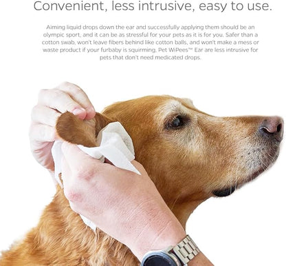 Ear Pet WiPees™ – Ear Wipes for Dogs & Cats, Dog Ear Wipes for Infection & Itchy Ears, Gentle Cat & Dog Ear Cleaner for Daily Hygiene (Natural, 100ct)