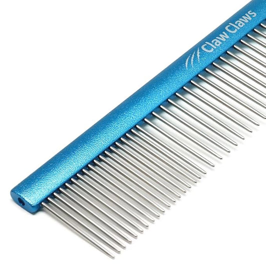 Groomer Bundle: Pet Comb with Oval Handle S Size + Small Pet Slicker Brush, Easy-to-use Grooming tool for Dog and Cat, Not Scratchy, Pull all the Loose Fur, 20% Fine Metal Teeth