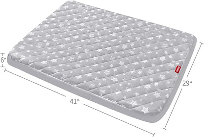 Dog Bed Covers Replacement Washable Pet Hair Easy to Remove, Waterproof Dog Bed Covers Noiseless Quilted, Pet Bed Cover Lovely Grey Star Print, Puppy Bed Cover 29x41 Inches, for Dog/Cat, Cover Only