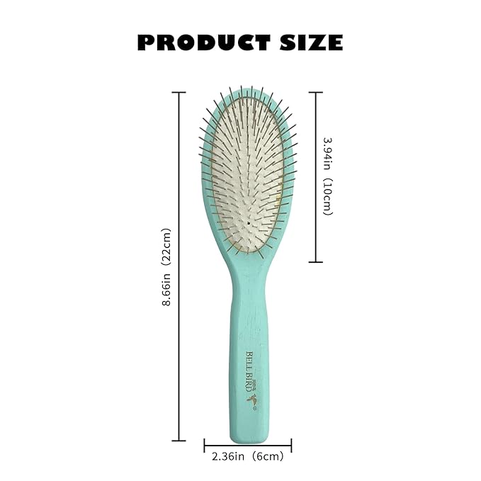 Der Meister Pin Brush, Pets Shedding, Dematting and Grooming tool for Dogs and Cats with All Hair Types, Remove Loose Hair, Fur, Undercoat, Mats, Tangled Hair, Knots (Green)