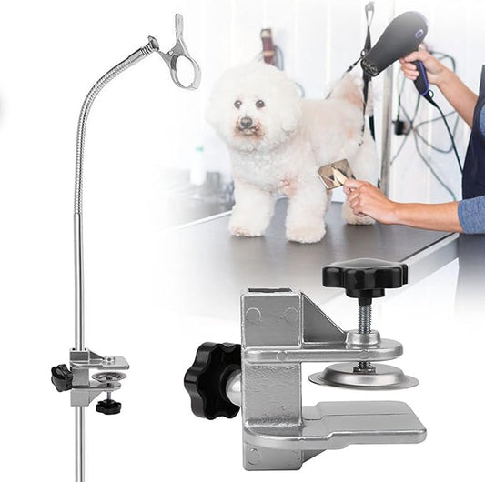 Grooming Table Clamp, Aluminum Pet Grooming Table Arms Aid Accessory Dog Cat Hair Dryer Clamp Clip Holder Pet Grooming Table Accessories for Professional and Home Use (Inner