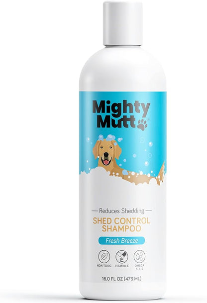 Mighty Mutt Shed Control Shampoo – Deshedding Dog Shampoo | Fresh Scent | Softens & Nourishes Coat | Reduces Shedding | Hypoallergenic, Anti-itch Dog Shampoo Shedding Control – Fresh Breeze | 16 fl oz