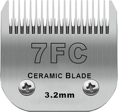 Detachable Pet Dog Clipper Blades, Compatible with Andis Size-7FC Cut Length 1/8"(3.2mm), Most Oster A5, Wahl KM Series Clippers