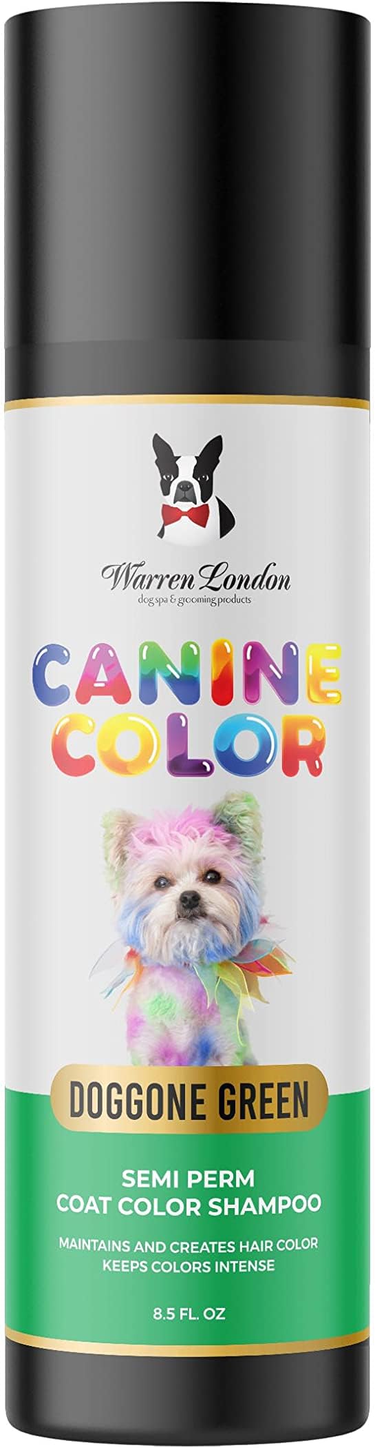 Canine Color Semi Perm Coat Color Shampoo for Dogs by Warren London | A Longer Lasting Option to Dog Hair Dye Temporary Coloring | Wash-in Pet Safe Dye for Dogs, Horses, Rabbits! Doggone Green