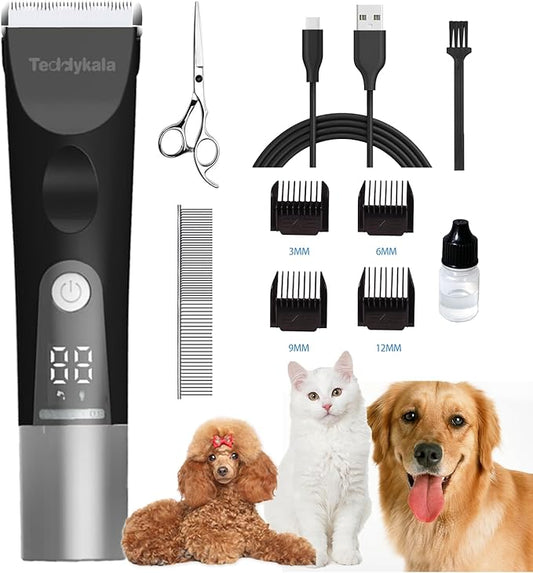Dog Clippers 33 Tooth Blade, Low Noise and 2200mAh Rechargeable Dog Hair Clipper,Adopting Sheep Shears Standards Professional Pet Hair Clipper for Dogs Cats Animals(Black)