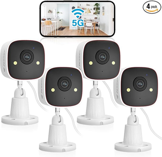 Jennov Outdoor/Indoor Security Cameras 5Ghz/2.4Ghz, 2K HD WiFi/Color Night Vision/Motion Detection /2-Way Audio/IP66 Waterproof Pet Dog Cat Baby Monitor Camera for Home Security