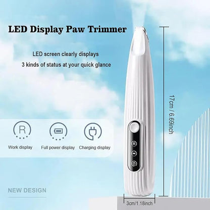 SZMDLX Rechargeable Dog Paw Trimmer & Cat Grooming Kit - Low Noise Pet Hair Clipper with LED Light, 9mm Blade for Gentle Trimming, Paw Fur Shaver for Pets