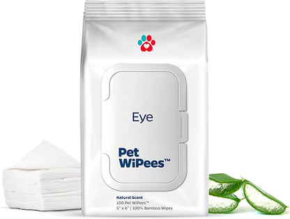Eye Pet WiPees™ – 100 Gentle, All Natural Lick-Safe Eye Wipes for Dogs & Cats That Help Remove Tear Stains, Crust, Eye Boogers, & Irritants for Clean, Cuddly Comfortable Eyes