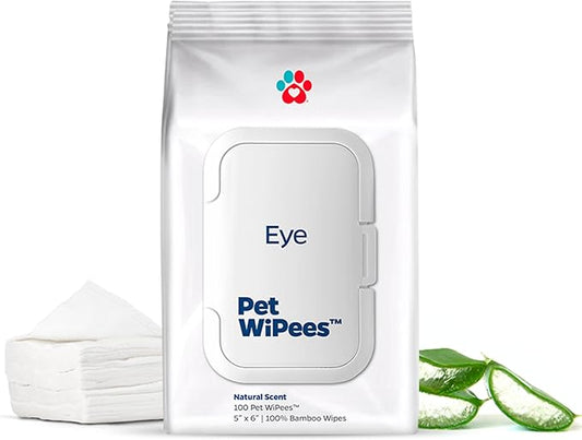 Eye Pet WiPees™ – 100 Gentle, All Natural Lick-Safe Eye Wipes for Dogs & Cats That Help Remove Tear Stains, Crust, Eye Boogers, & Irritants for Clean, Cuddly Comfortable Eyes