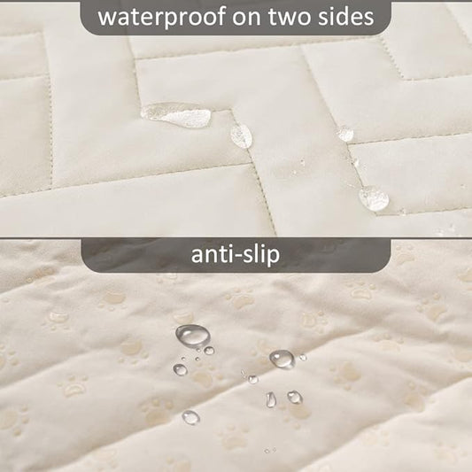 fuguitex Waterproof Dog Bed Cover Couch Cover for Pet Anti-Slip Cat Mat Pet Pad Blanket for Sofa Chair Recliner Bed Furniture Protrctor