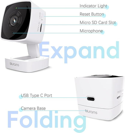 blurams Cameras for Home Security 5G&2.4G, 2K Security Camera Indoor, Pet Camera with Phone App, Indoor Camera w/AI Motion Detection, 2-Way Audio, Compatible with Alexa&Google Home Assistant