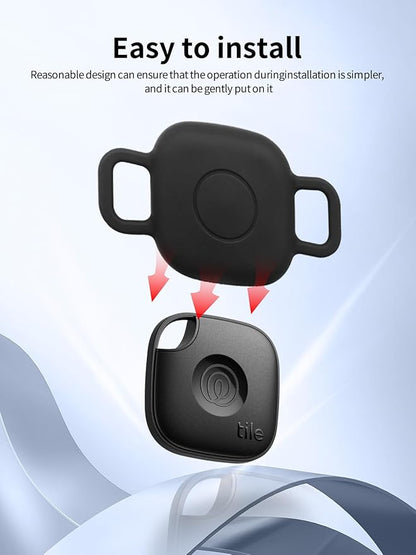 Case for Tile by Life360 Mate (2024) Bluetooth Tracker for Dog, Cat, Pets, Soft Silicone Protective Portable Scratch Shock Resistant，1 Black+1 White.