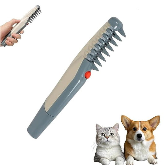 Mata-Ways Lifweb E-Comb e Comb for Dogs Cats，Glosrity 2025 2 In 1 Electric Pet Dog Hair Trimmer (1 PCS)