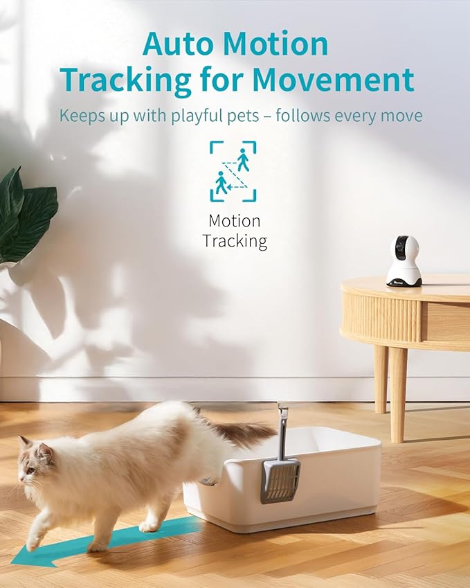 VIMTAG 4K UHD Indoor Camera 5G&2.4G WiFi Cameras for Home Security, 360° Pet/Dog/Cat/Nanny/Baby Monitor with Phone App & Speaker, Motion Tracking, Free AI Detection, Night Vision, SD/Cloud Storage