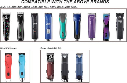 Detachable Pet Dog Grooming Blades of Stainless Steel,Compatible with Andi-s,Oster-A5,Wahl KM-10 Series, 10+30+40+7FC+5FC+4F+3-3/4FC（7 counts）