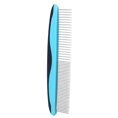Pet Grooming Dematting Comb with Stainless Steel Teeth Detangling Tool for Knots, Loose Fur Non Slip Handle Comb for Cats Dogs Ideal for Long and Short Hair Pets