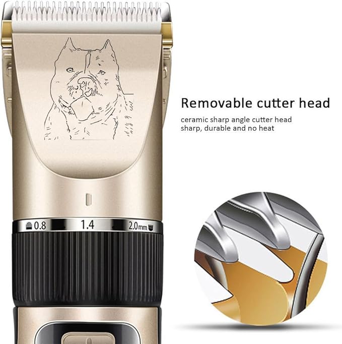 Professional Electric Cordless Shaver Trimmer/Clipper for Dogs, Cats, and Other Animals - Rechargable Battery with Long Life, Low Noise - Toolkit Included