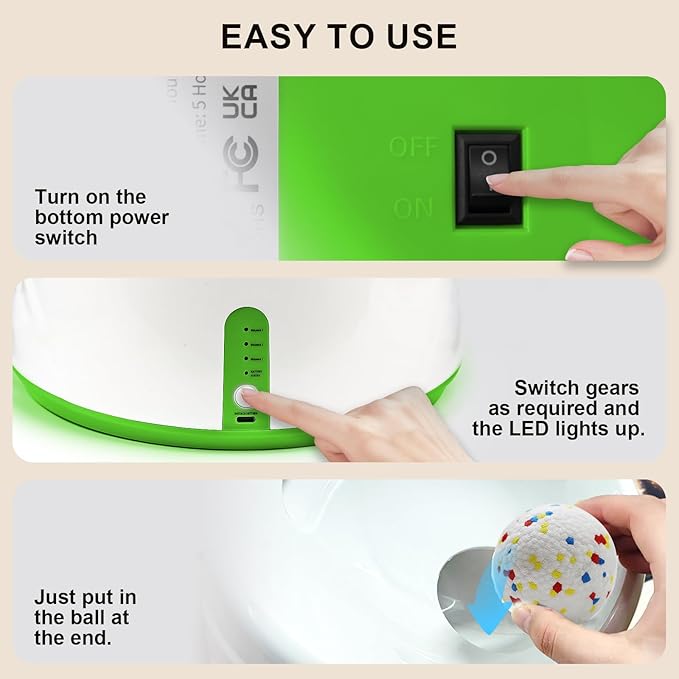Compact Automatic Ball Launcher for Dogs with Random Mode, 3 Settings to 45FT, Rechargeable Small Dog Ball Thrower with 4 ETPU Tennis Balls for Small Medium Breeds