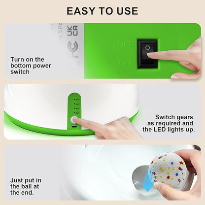 Compact Automatic Ball Launcher for Dogs with Random Mode, 3 Settings to 45FT, Rechargeable Small Dog Ball Thrower with 4 ETPU Tennis Balls for Small Medium Breeds