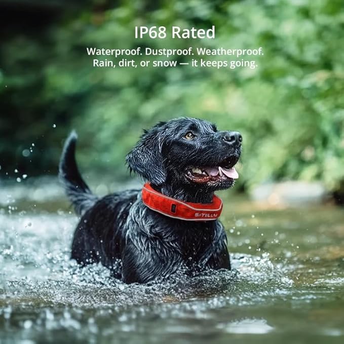 SATELLAI Dog Wireless Fences, Red The Most Advanced GPS Dog Collar with AI Analysis, Precise Positioning, 5-Day Battery, and IP68 Waterproof, Flexible Virtual Fencing for Medium & Large Dogs