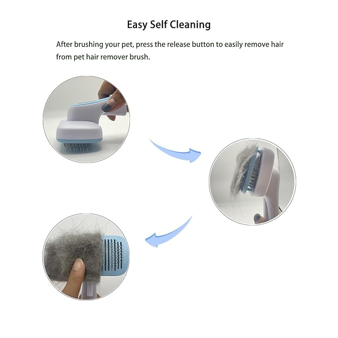 Deshedder Brush for Dogs Short Long Hair with Self Cleaning to Easy Shedding,Suitable for Cats Bunnies,Blue