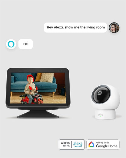 youkey Indoor Camera, No Monthly Fees, Pan & Tilt, 2.5K Security Camera with 2.4/ 5GHz WiFi 6, Bluetooth Pairing, Human/Pet/Baby Crying Detection, Two-Way Talk, Night Vision, P310