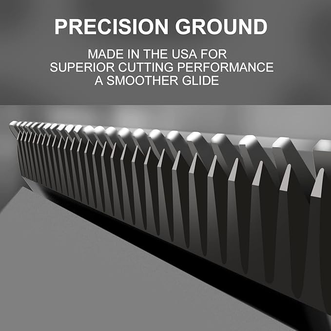 Dog Grooming Clipper Blade Set, Carbon Infused Steel, Ceramic Edge, Compatible with Andis, Wahl, Oster, 5 Sizes