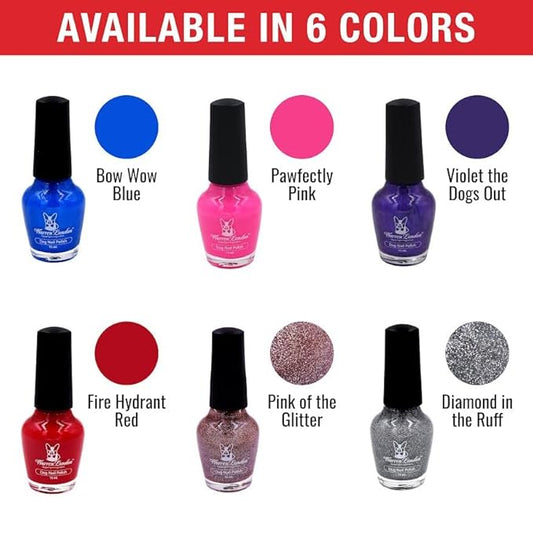 Warren London Dog Nail Polish in A Bottle Premium Coverage & Color- Made in USA- Sparkle Silver
