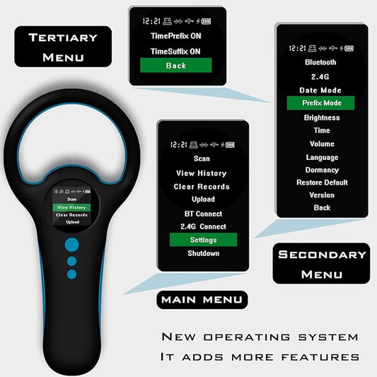 Smoostart Multifunction Bluetooth Microchip Scanner, Pet Microchip Reader with Latest Operating System, FDX-B/EMID 500 Records Data History Locally Available Or Upload to PC/Cell Phone/PAD