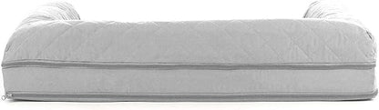 Furhaven Orthopedic Dog Bed for Large/Medium Dogs w/ Removable Bolsters & Washable Cover, For Dogs Up to 55 lbs - (Quilted) Silver Gray, Large