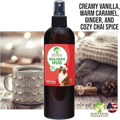 Bath & Brush Therapies® Holiday Hug Dog Cologne 12.5 oz. | Dog Perfume Long Lasting | Deodorizing Spray