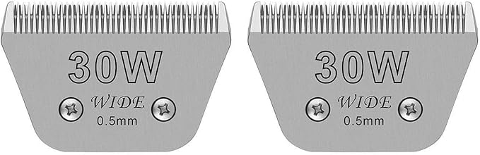 Wide Blades for Dog Grooming Blades Compatible with Andis,Oster A5,Wahl km10 Dog Clippers Stainless Steel Blades Blades for Animal Dog,Cat,Horse, (#30W(0.5mm)/2PCS)