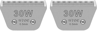 Wide Blades for Dog Grooming Blades Compatible with Andis,Oster A5,Wahl km10 Dog Clippers Stainless Steel Blades Blades for Animal Dog,Cat,Horse, (#30W(0.5mm)/2PCS)