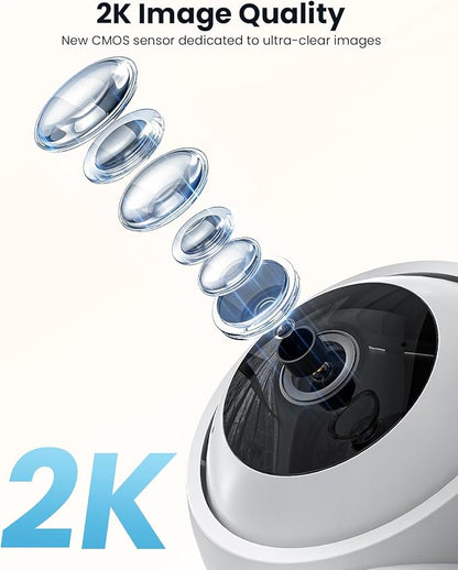 ieGeek 5MP Plug-in Indoor Camera, 5G/2.4GHz WiFi Cameras for Home Security with Phone App, Pan/Tilt Pet Camera for Baby Monitor With Motion Detection, Auto Tracking, 2 Way Audio, Night Vision (2 Pack)