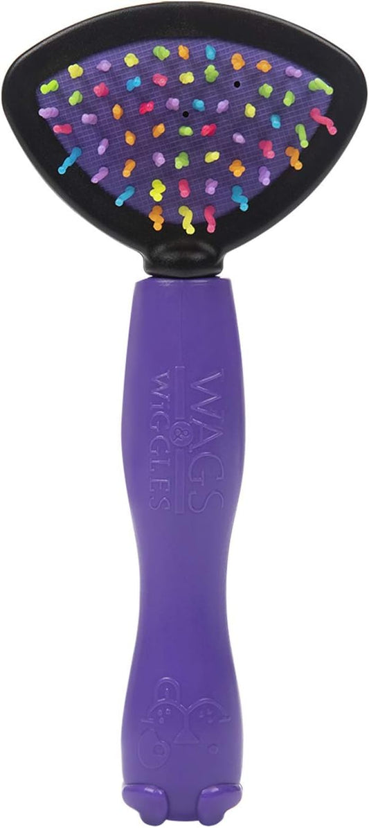 Wags & Wiggles Two-Sided Bristle and Squiggly Pin Brush for Small Dogs | Short Hair Dog Grooming Brush | Best 2-in-1 Grooming Supplies