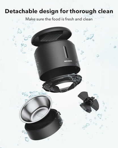 PETLIBRO Automatic Cat Feeder, Automatic Dog Food Dispenser with Freshness Preservation, Timed Pet Feeders for Dry Food, Up to 50 Portions 6 Meals Per Day, Granary Black