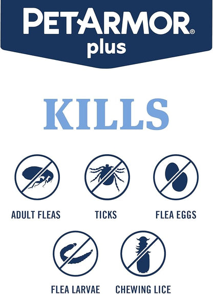 PetArmor Plus Flea and Tick Prevention for Dogs, Medium Dog Flea and Tick Treatment, 6 Doses, Waterproof Topical, Fast Acting (23-44 lbs)