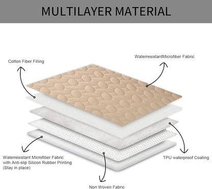 Ameritex Pet Bed Cover Dog Bed Blanket for Sofa and Furniture Waterproof New Pattern Design (68x82 Inch, Beige)